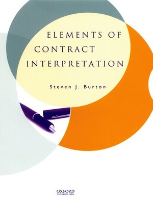 cover image of Elements of Contract Interpretation